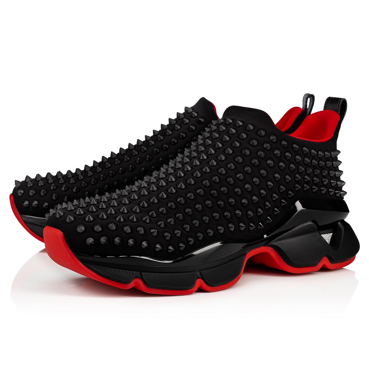 Black Men\'s Christian Louboutin Spike Sock Low Top Sneakers | YGgyjv9M