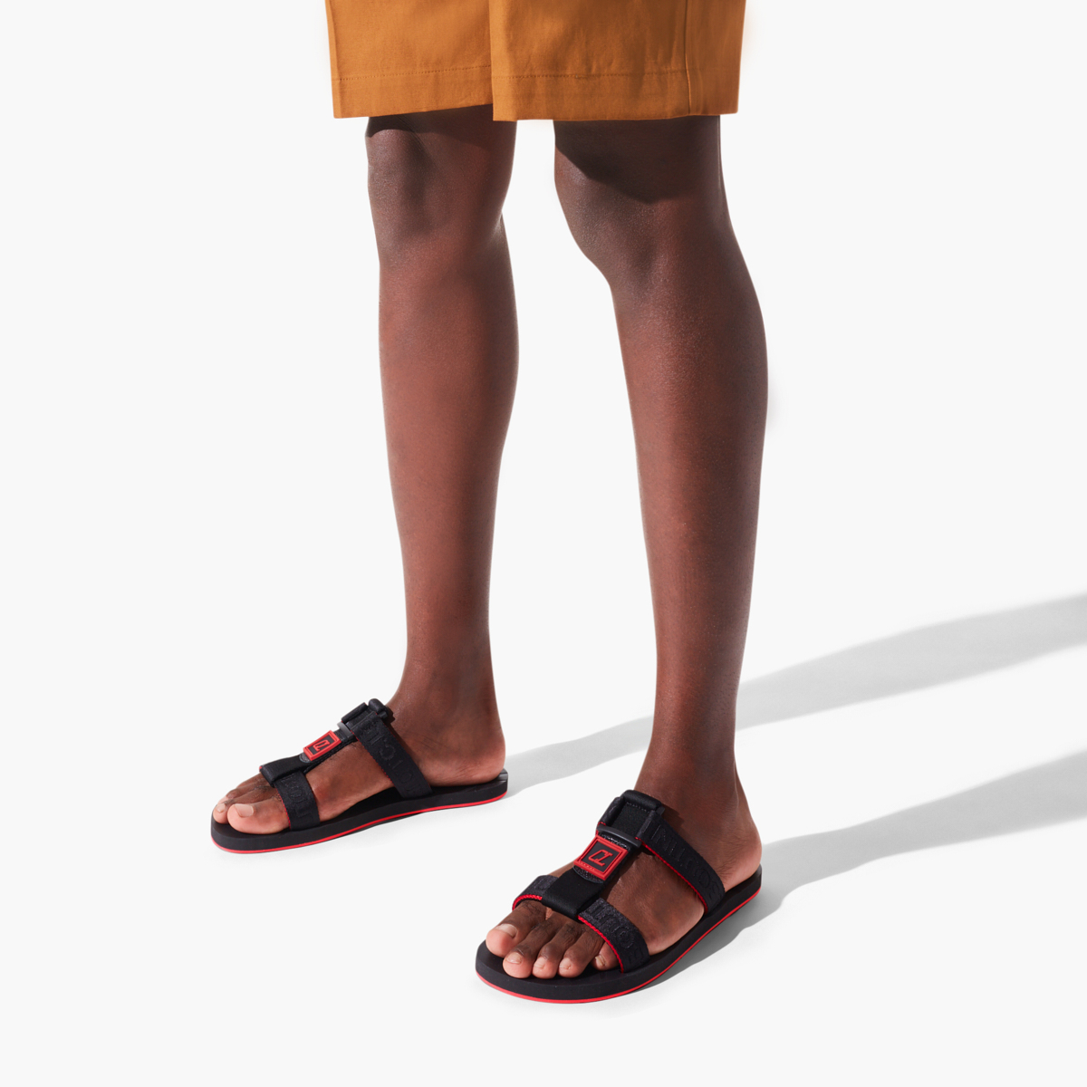 Black Men's Christian Louboutin Surf Sandals & Slides | ZpGg3TsF