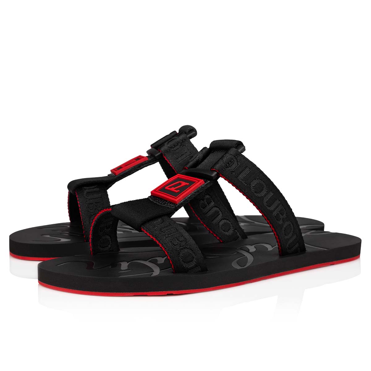 Black Men\'s Christian Louboutin Surf Sandals & Slides | ZpGg3TsF