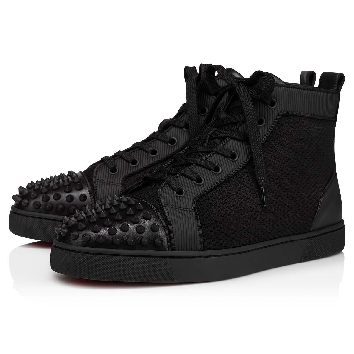 Black Men\'s Christian Louboutin Varsilou Spikes High Top Sneakers | 2eXAznWC