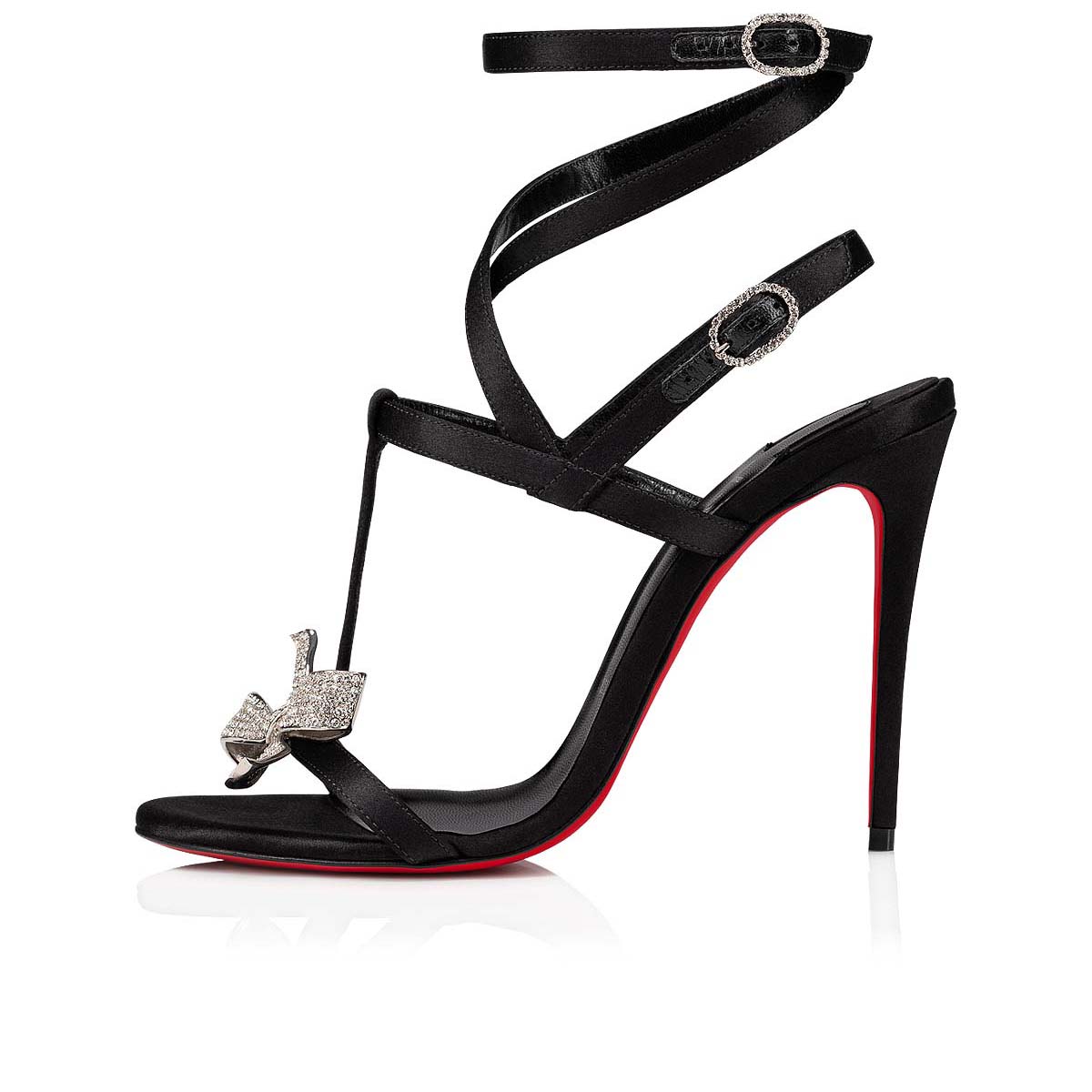 Black Women's Christian Louboutin Bombina Nodo Sandals & Slides | E2SUyNfF