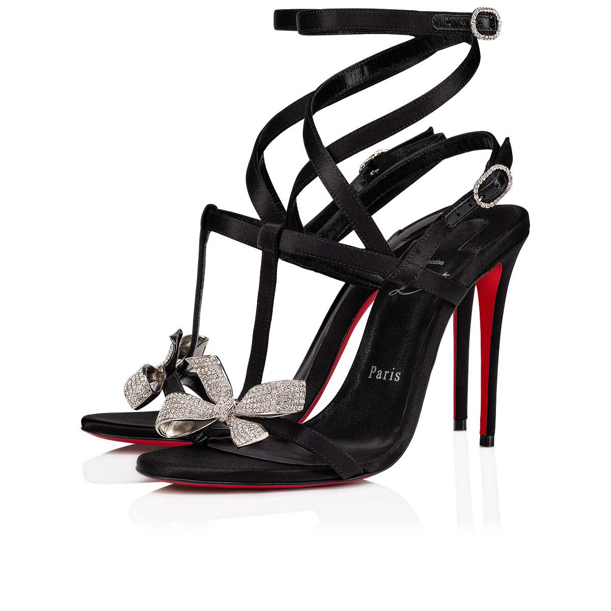 Black Women\'s Christian Louboutin Bombina Nodo Sandals & Slides | E2SUyNfF