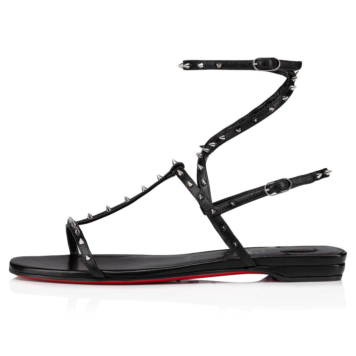 Black Women's Christian Louboutin Bombinetta Spikes Sandals & Slides | VoGMW5DD