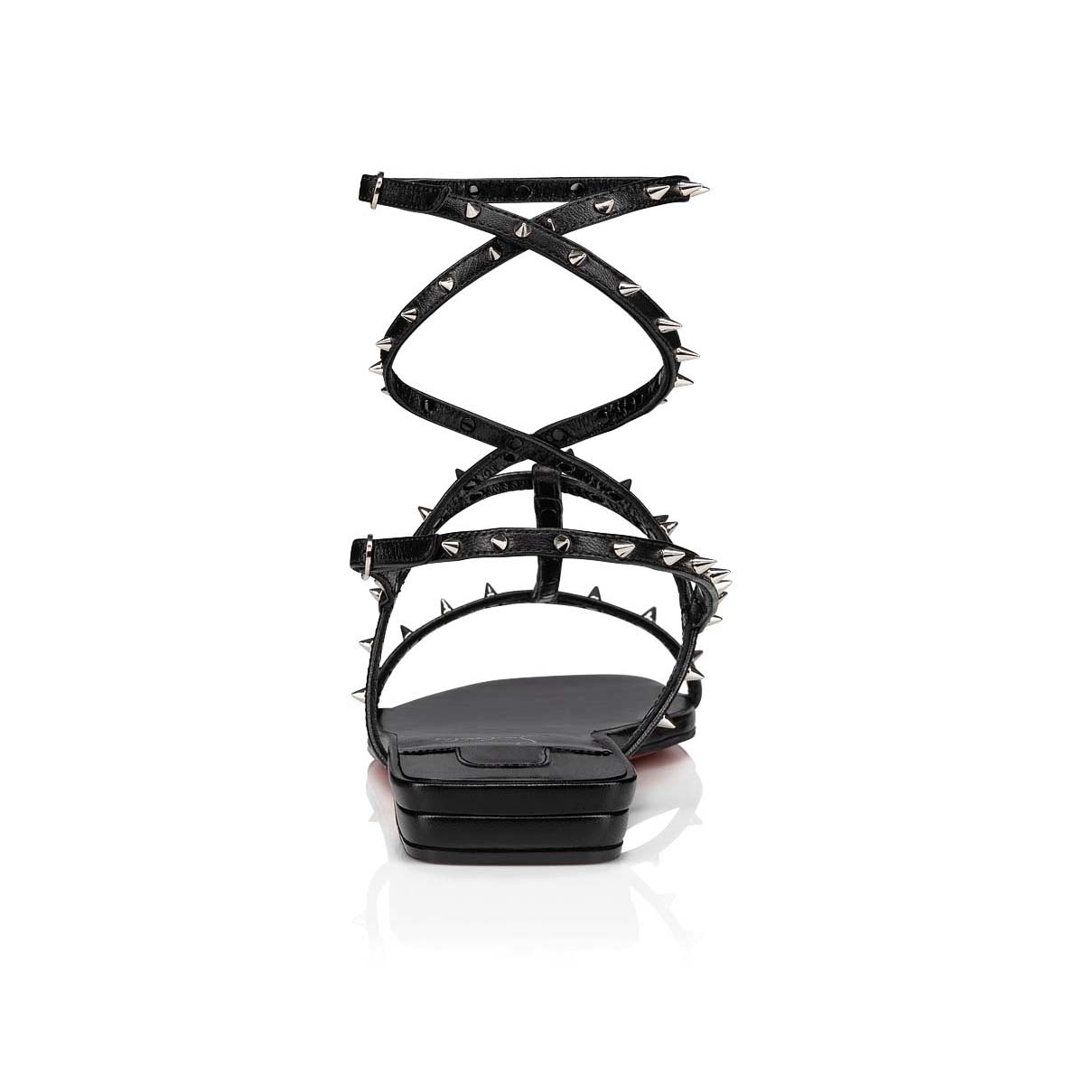 Black Women's Christian Louboutin Bombinetta Spikes Sandals & Slides | VoGMW5DD