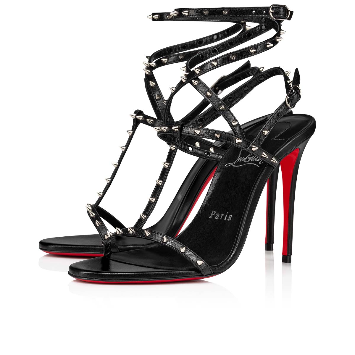 Black Women\'s Christian Louboutin Bombina Spikes Sandals & Slides | mcfkkCVY