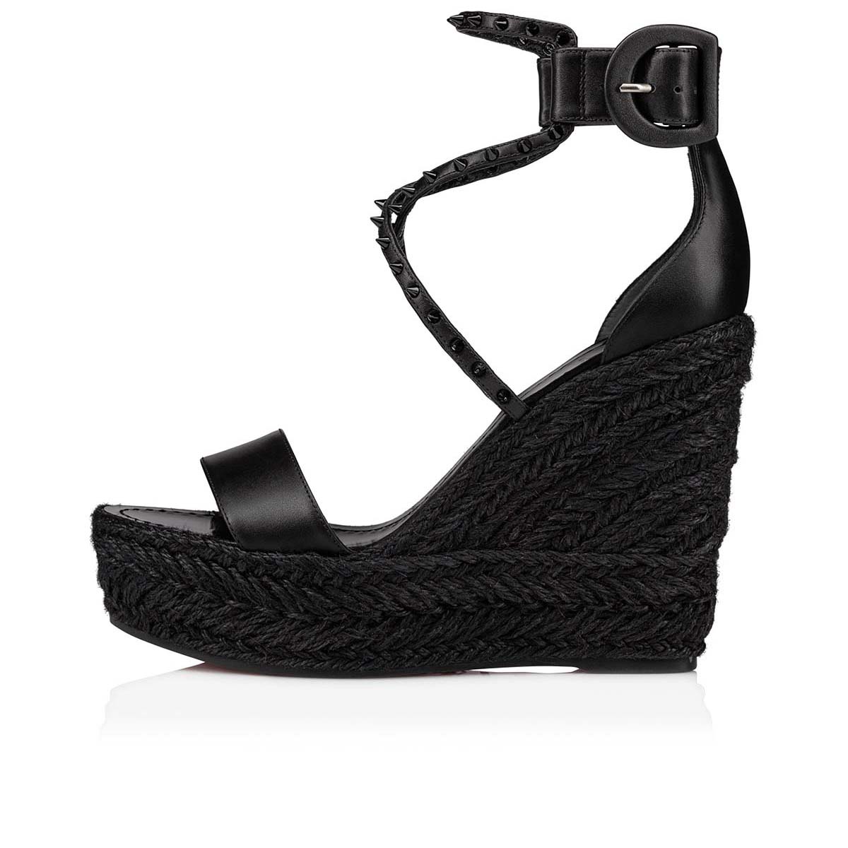 Black Women's Christian Louboutin Chocazeppa Spikes Espadrilles | 3HTdAyiU