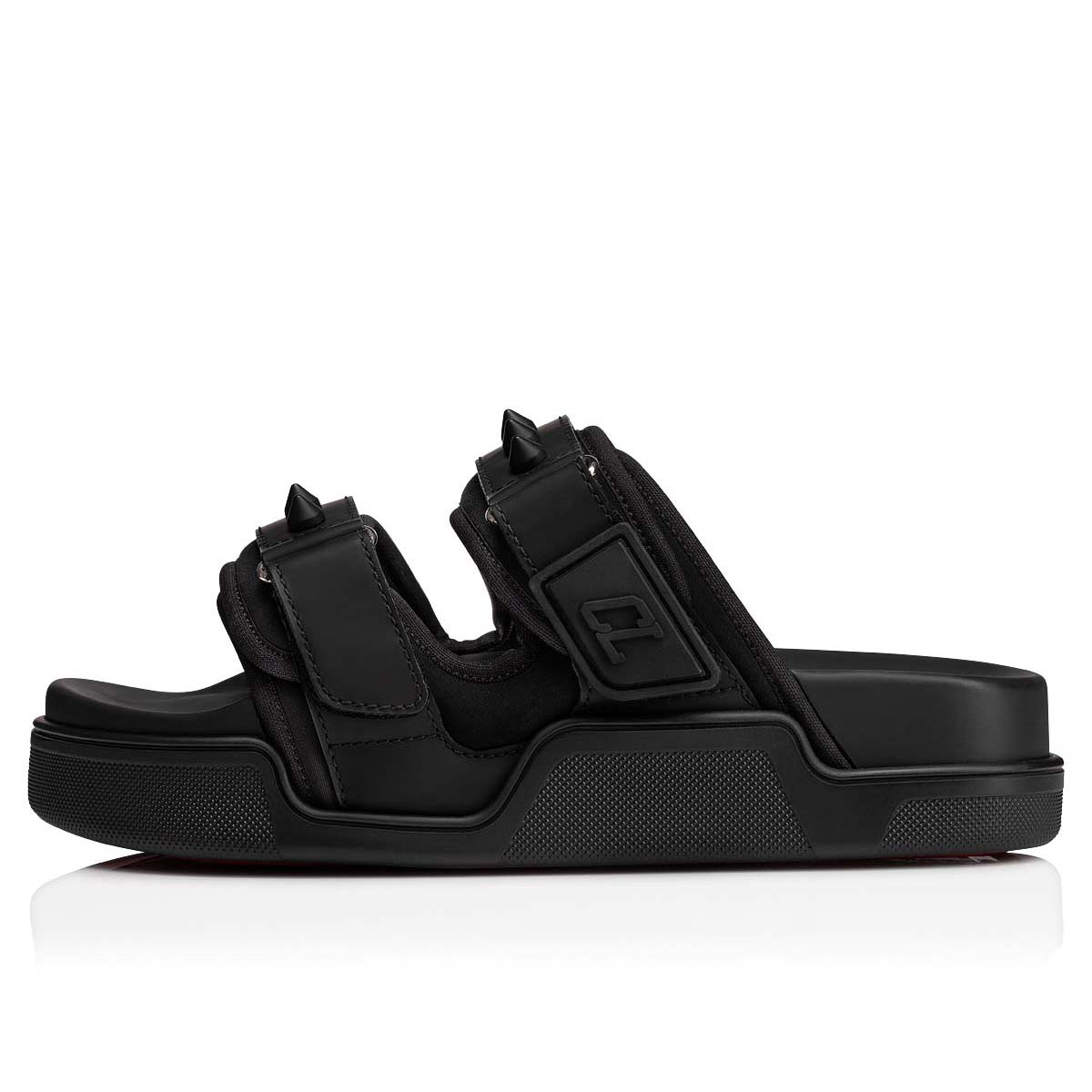 Black Women's Christian Louboutin Daddy Pool Sandals & Slides | 7BIvqH9w