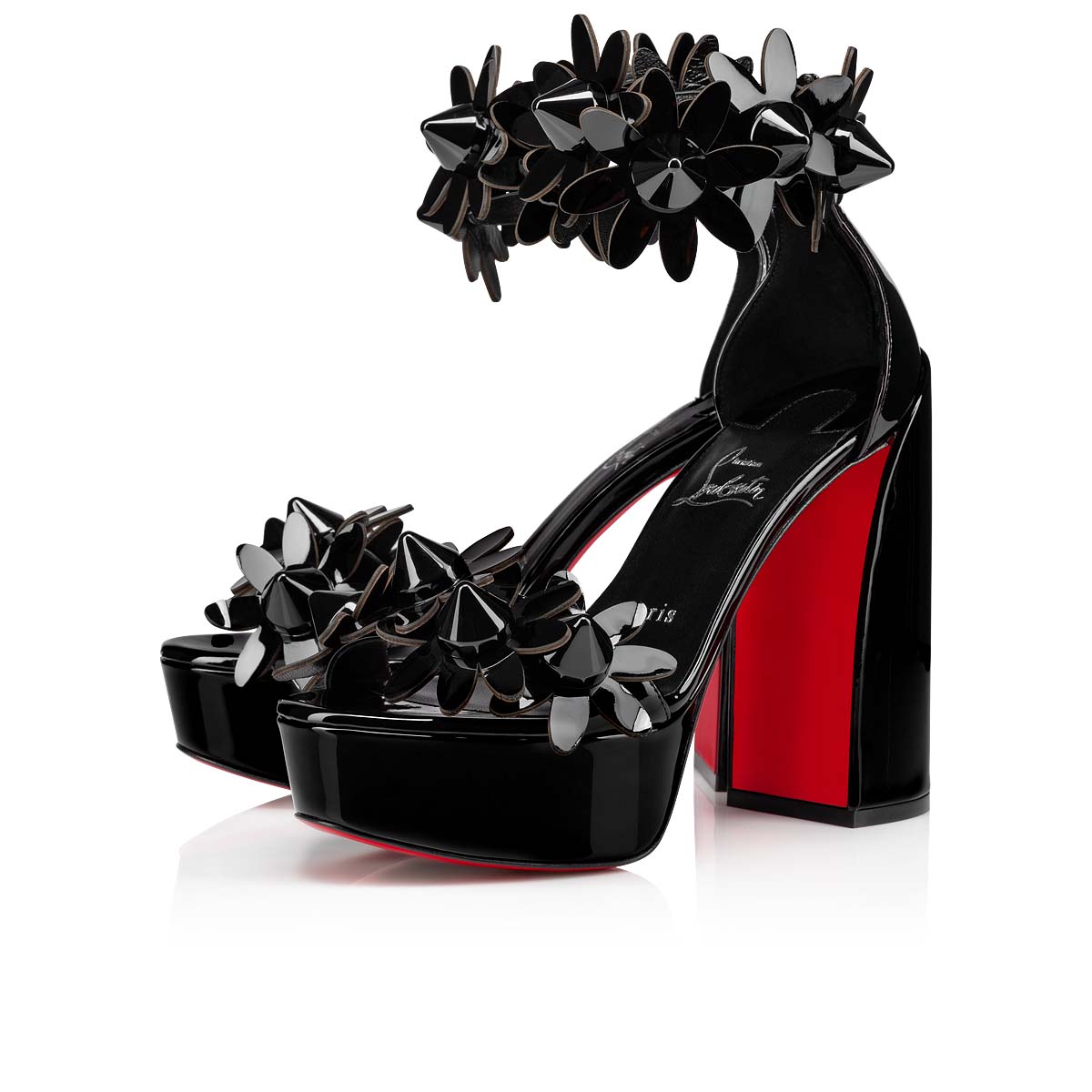 Black Women\'s Christian Louboutin Daisy Spikes Alta Platforms | CTdY7ki4