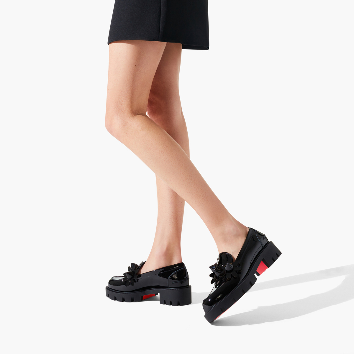 Black Women's Christian Louboutin Daisy Spikes Moc Flats | kEn2jqGH