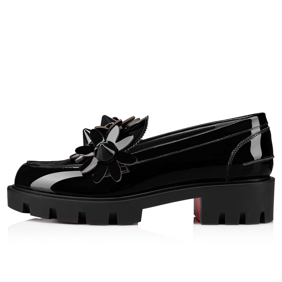 Black Women's Christian Louboutin Daisy Spikes Moc Flats | kEn2jqGH