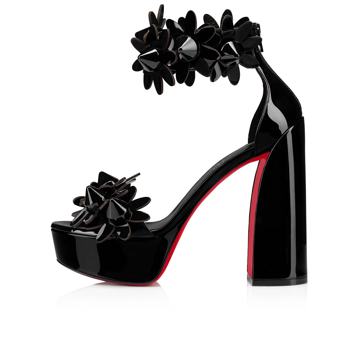 Black Women's Christian Louboutin Daisy Spikes Alta Sandals & Slides | rgH8a9Nb