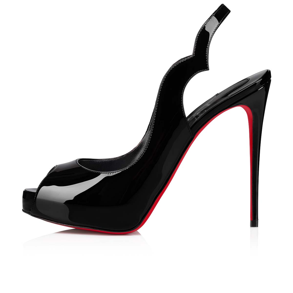 Black Women's Christian Louboutin Hot Chick Sling Alta Platforms | jsbqQpTc