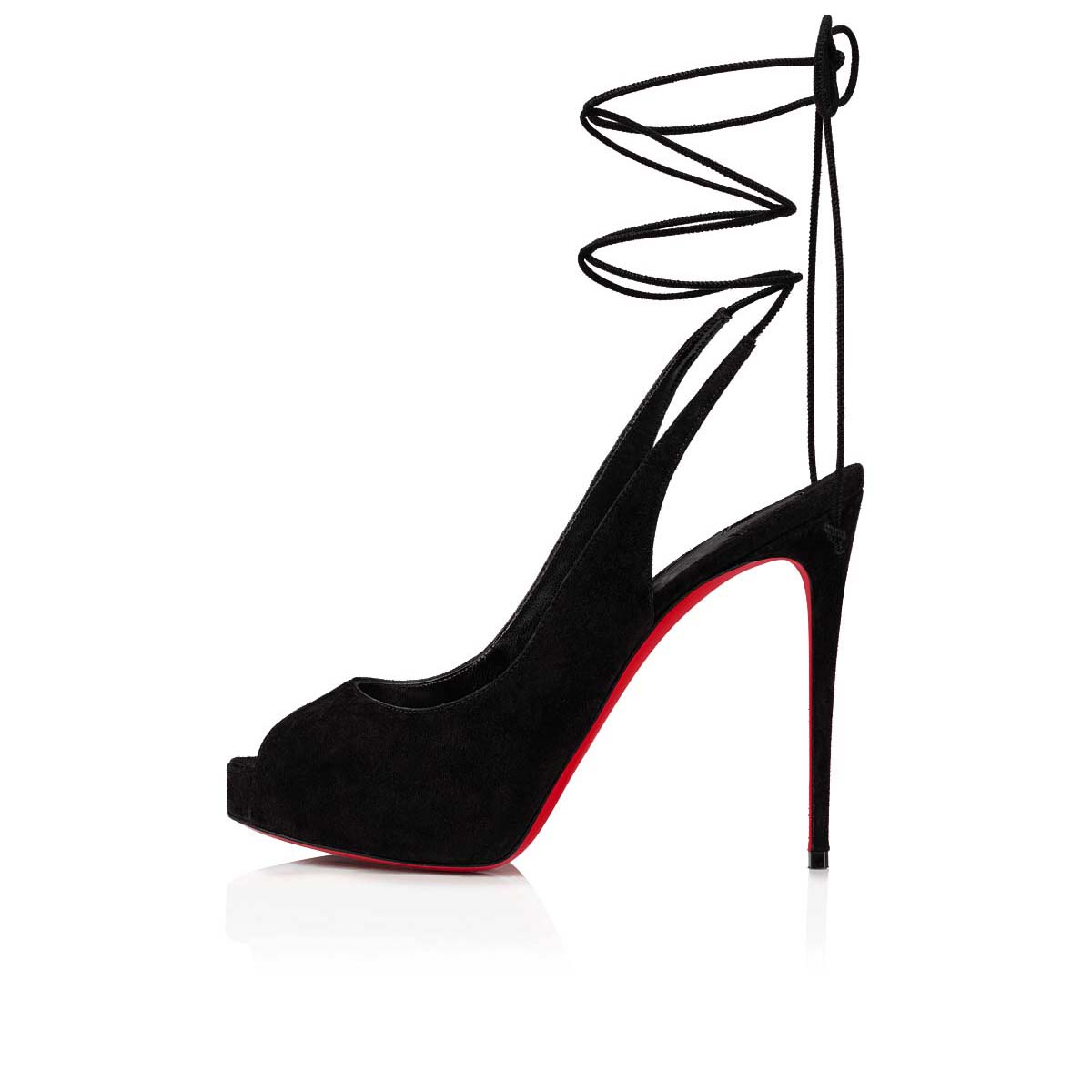 Black Women's Christian Louboutin Lace Up Nvp Platforms | CvaCCRXl