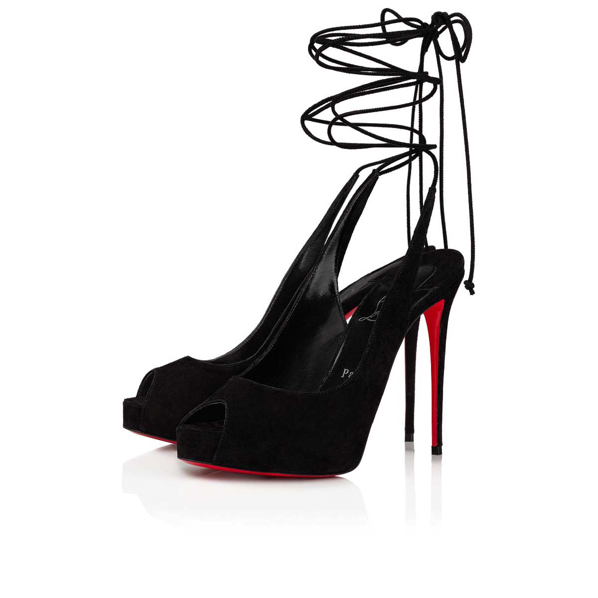 Black Women\'s Christian Louboutin Lace Up Nvp Platforms | CvaCCRXl