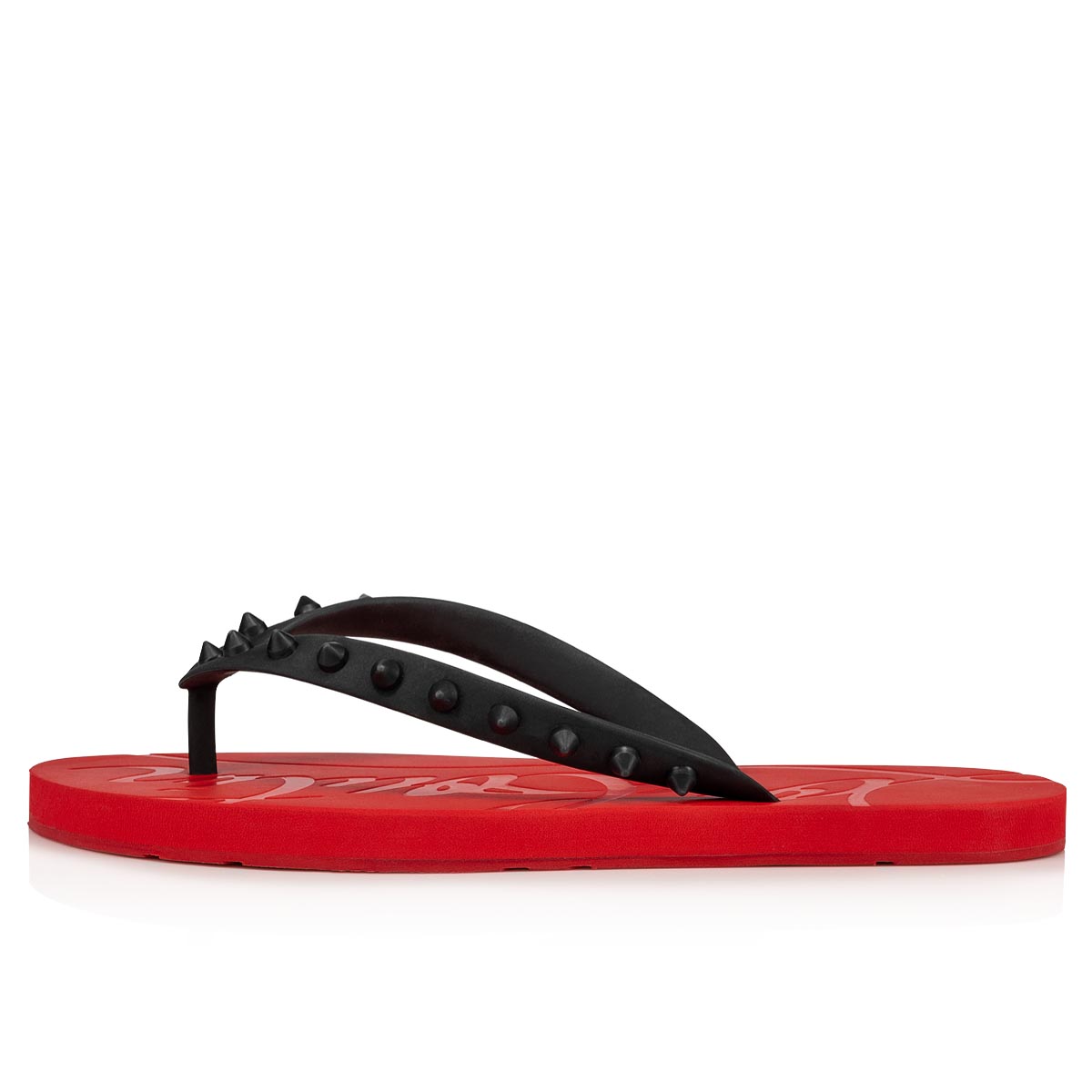 Black Women's Christian Louboutin Loubi Flip Sandals & Slides | 58NQZgFy