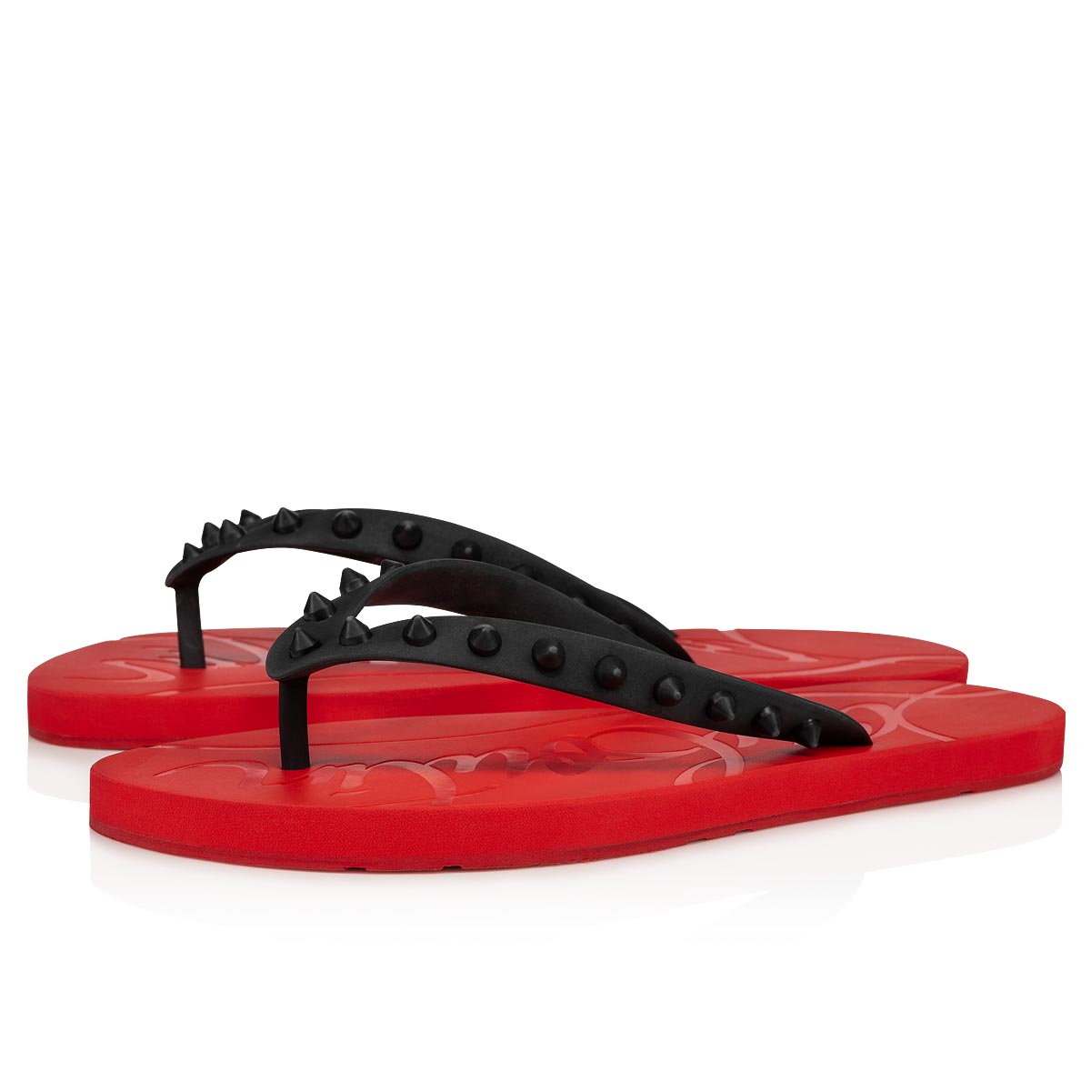 Black Women\'s Christian Louboutin Loubi Flip Sandals & Slides | 58NQZgFy