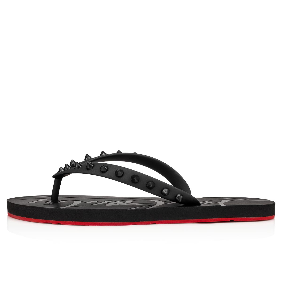 Black Women's Christian Louboutin Loubi Flip Flats | PPRvVSRa