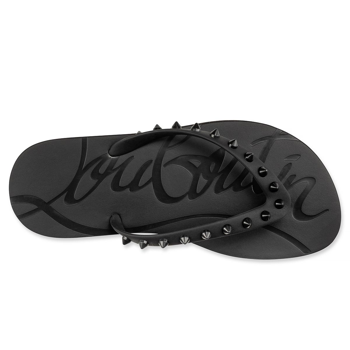 Black Women's Christian Louboutin Loubi Flip Flats | PPRvVSRa