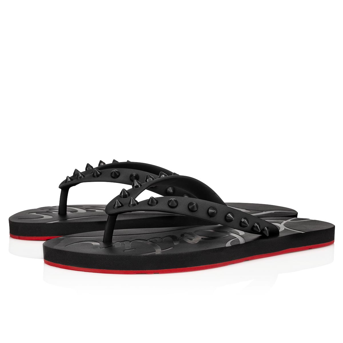 Black Women\'s Christian Louboutin Loubi Flip Flats | PPRvVSRa