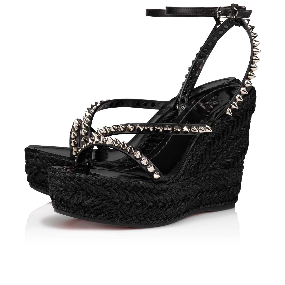 Black Women\'s Christian Louboutin Mafaldina Zeppa Espadrilles | pMoRAkLr