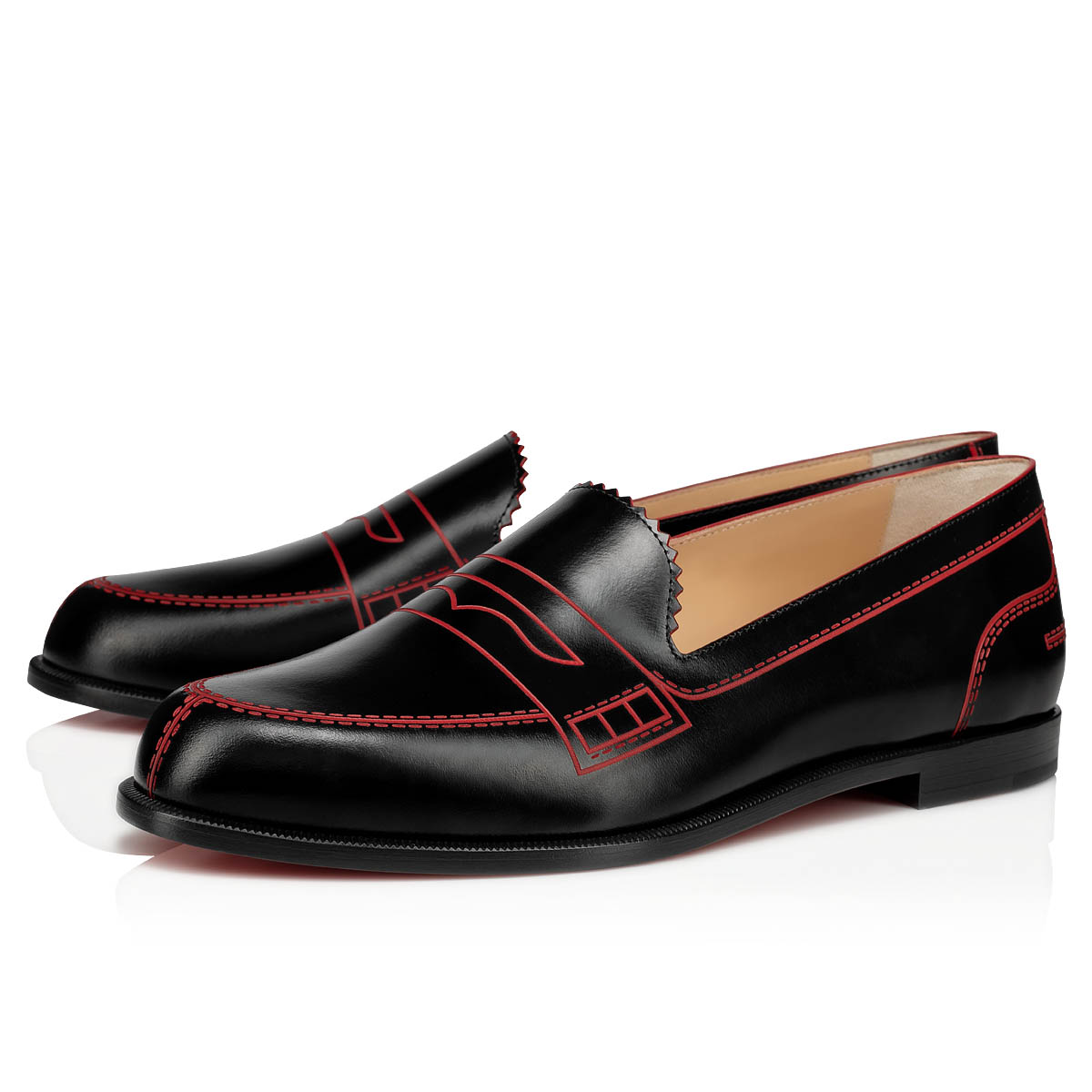 Black Women\'s Christian Louboutin Mocalaureat Flats | 3dCIBJr1