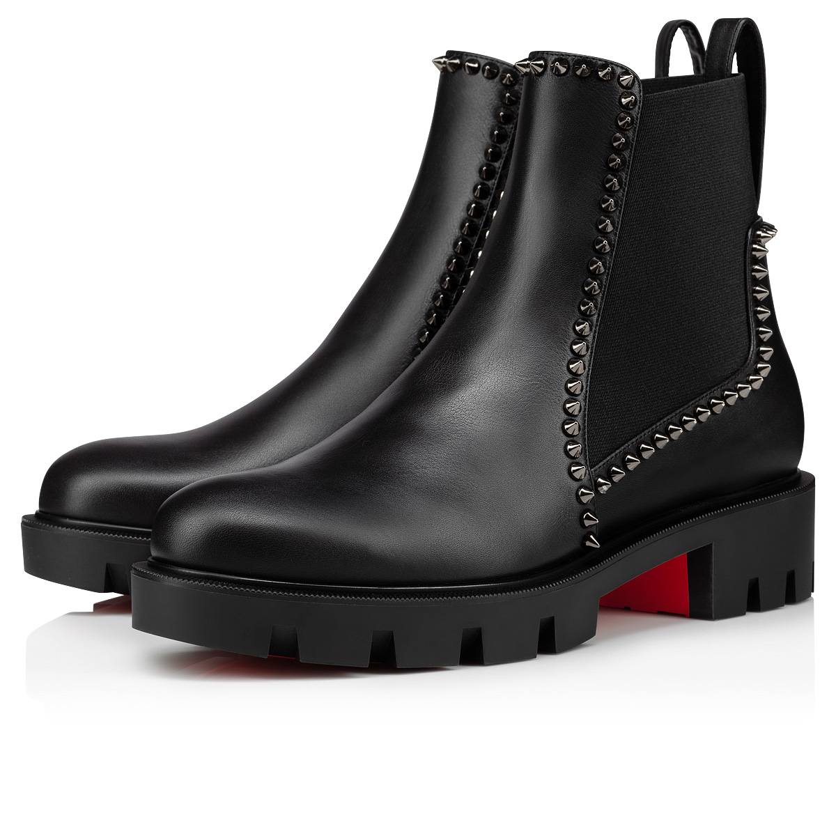 Black Women\'s Christian Louboutin Out Lina Spike Lug Ankle Boots | 5Gw1GSZe