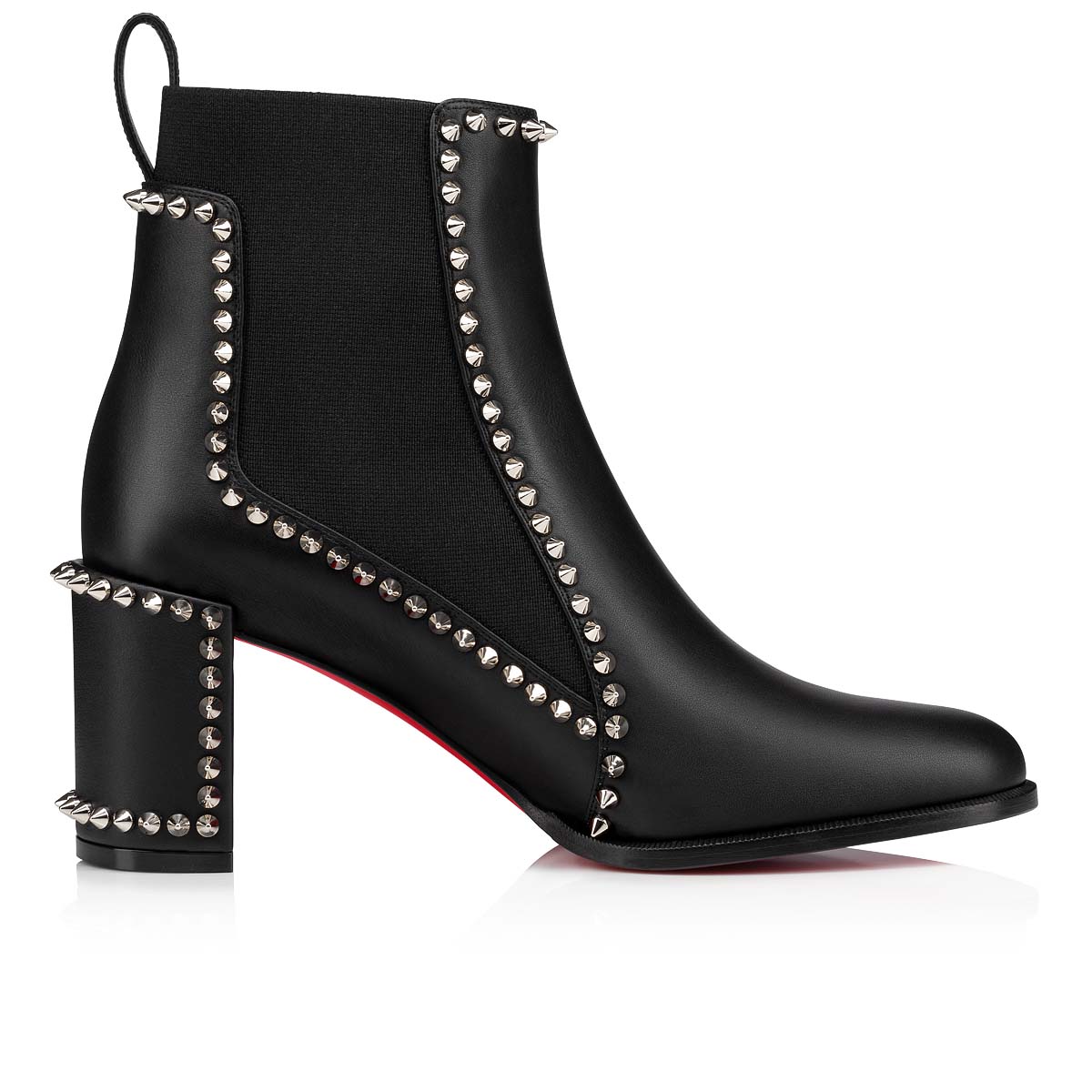 Black Women's Christian Louboutin Out Line Spike Ankle Boots | ur43adOA