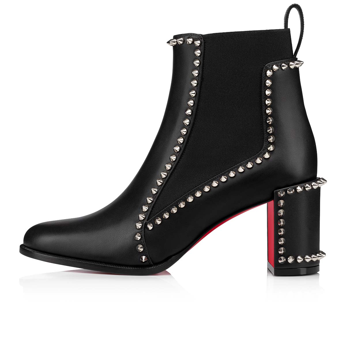 Black Women's Christian Louboutin Out Line Spike Ankle Boots | ur43adOA