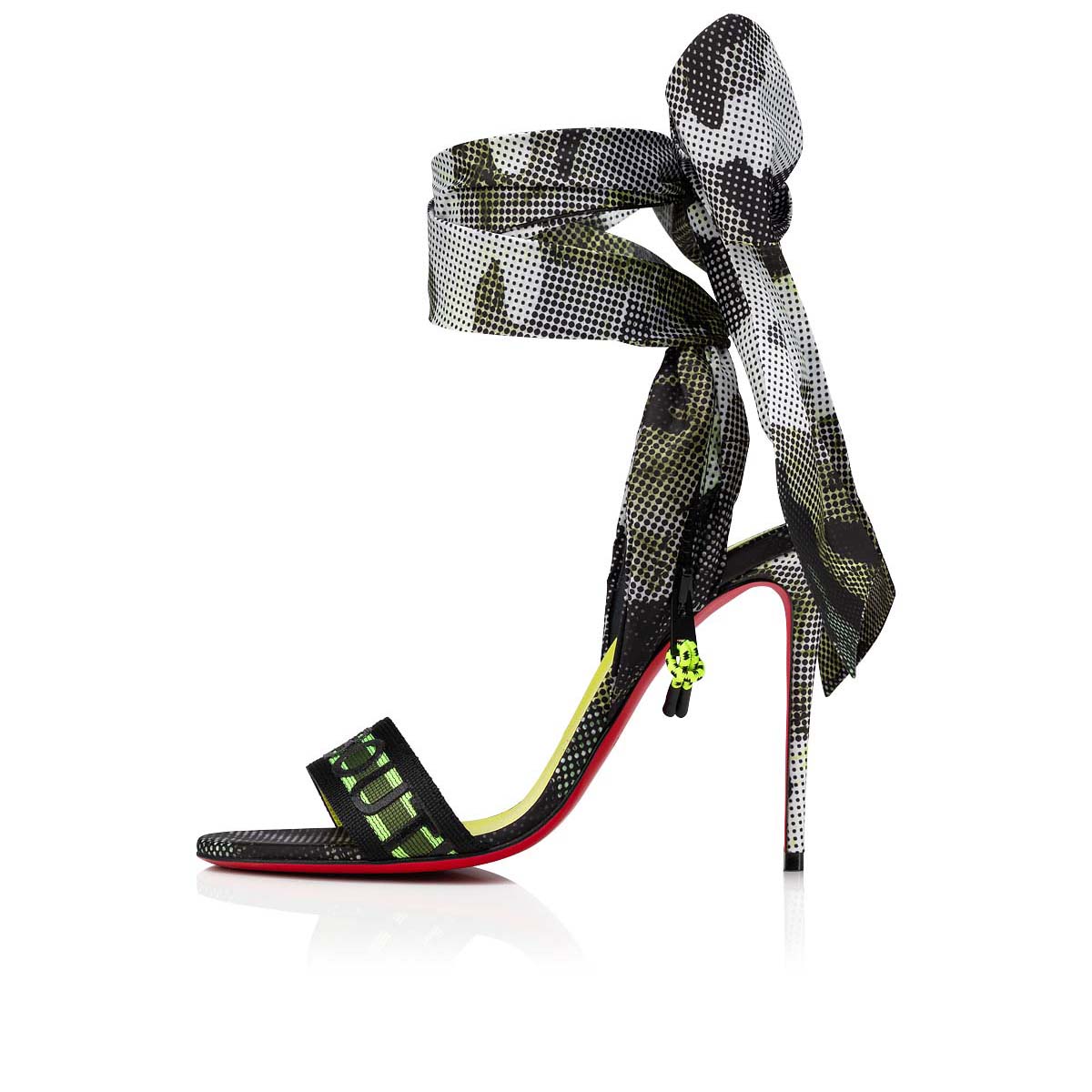 Black Women's Christian Louboutin Wind Around Sandals & Slides | LYNE7auD