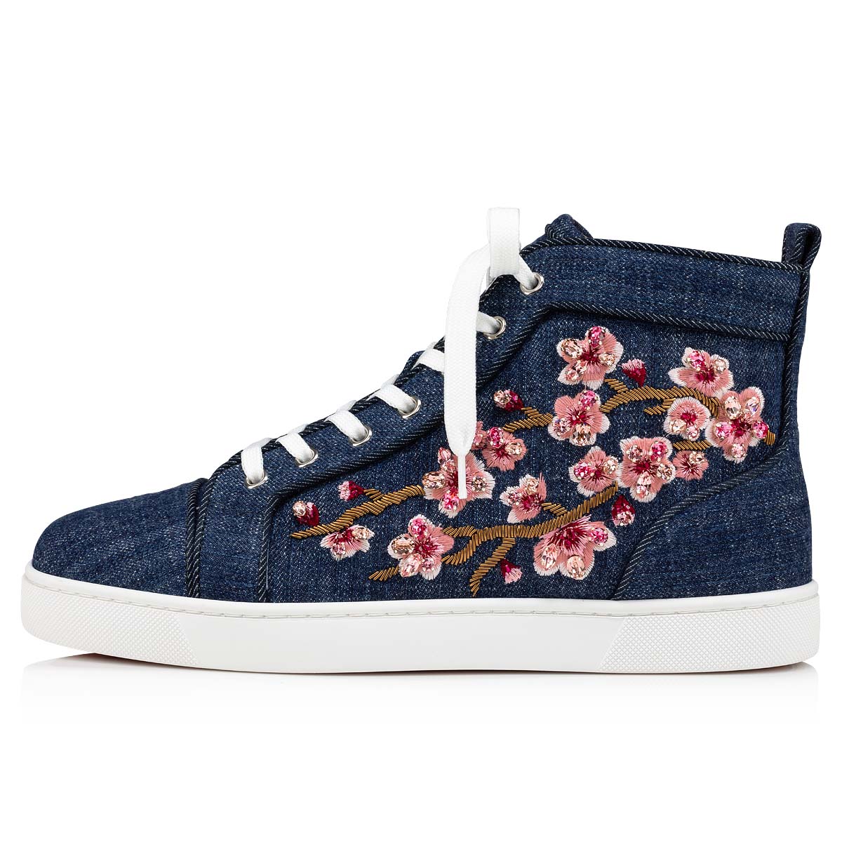 Blue Men's Christian Louboutin Louis Sakura High Top Sneakers | oIrYHiCN