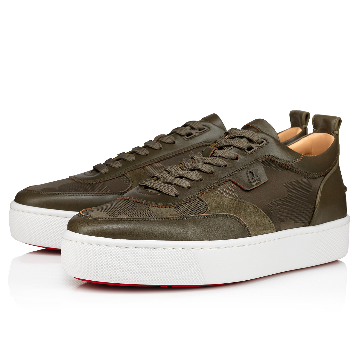 Brown Men\'s Christian Louboutin Happyrui Low Top Sneakers | tdn0DoCK