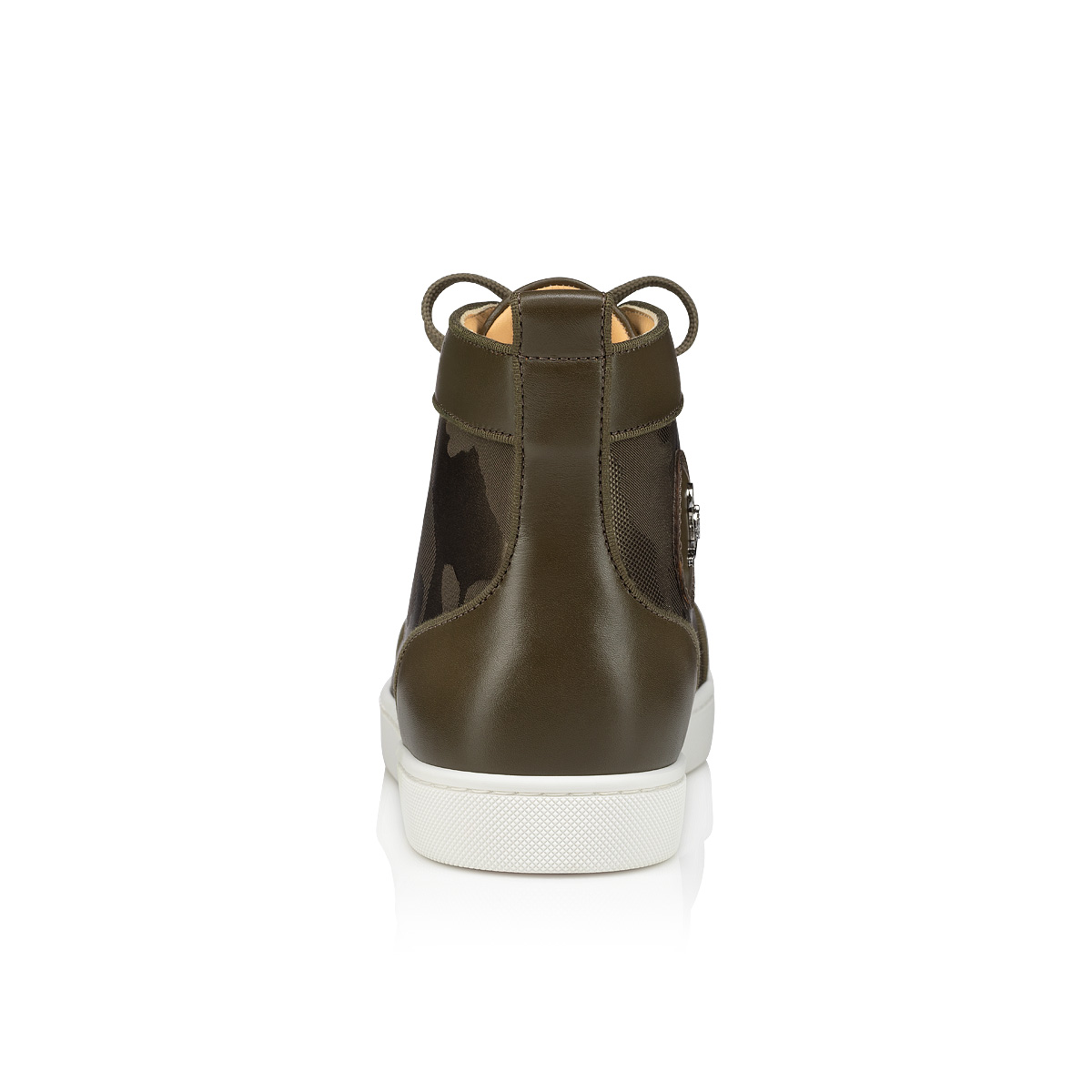 Brown Men's Christian Louboutin Lou Spikes High Top Sneakers | WOD3OUqw