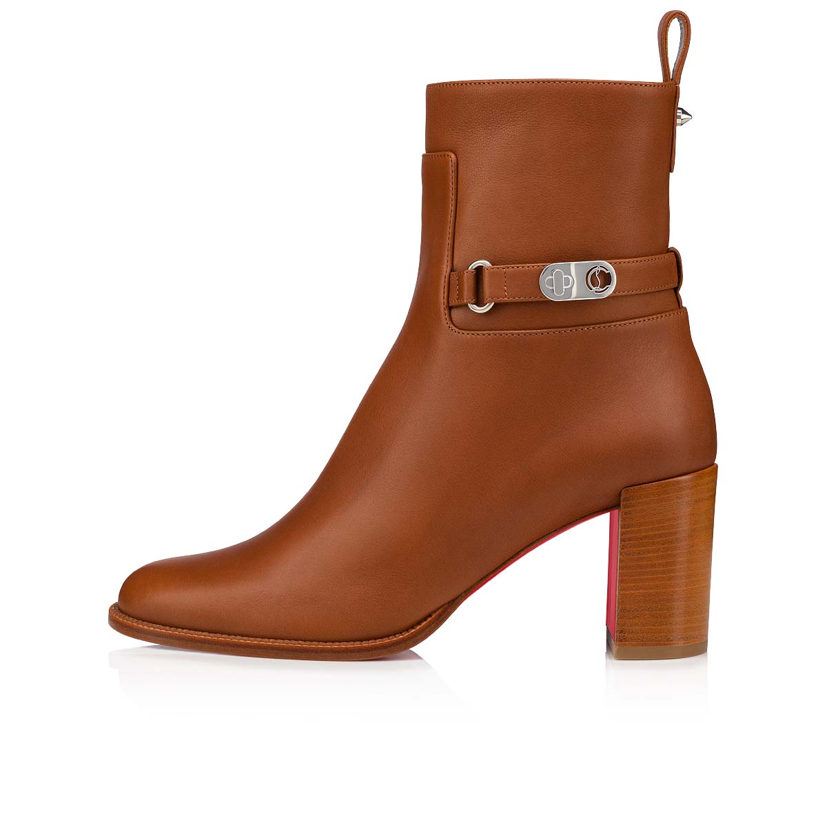 Brown Women's Christian Louboutin Lock Booty Ankle Boots | r2JYYLs0