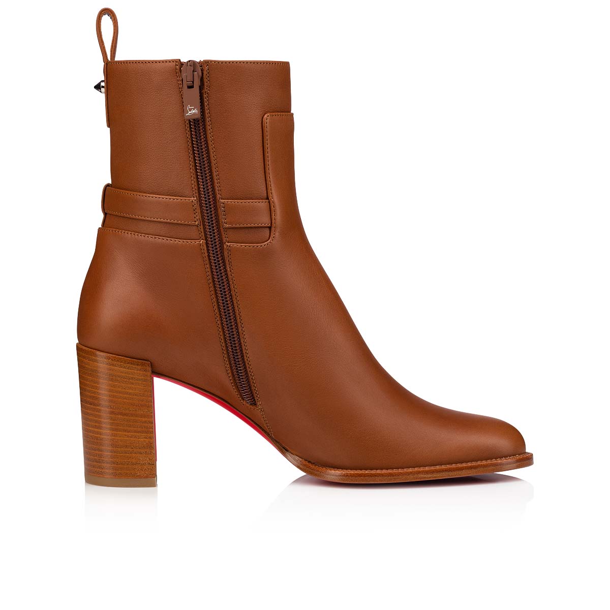 Brown Women's Christian Louboutin Lock Booty Ankle Boots | r2JYYLs0