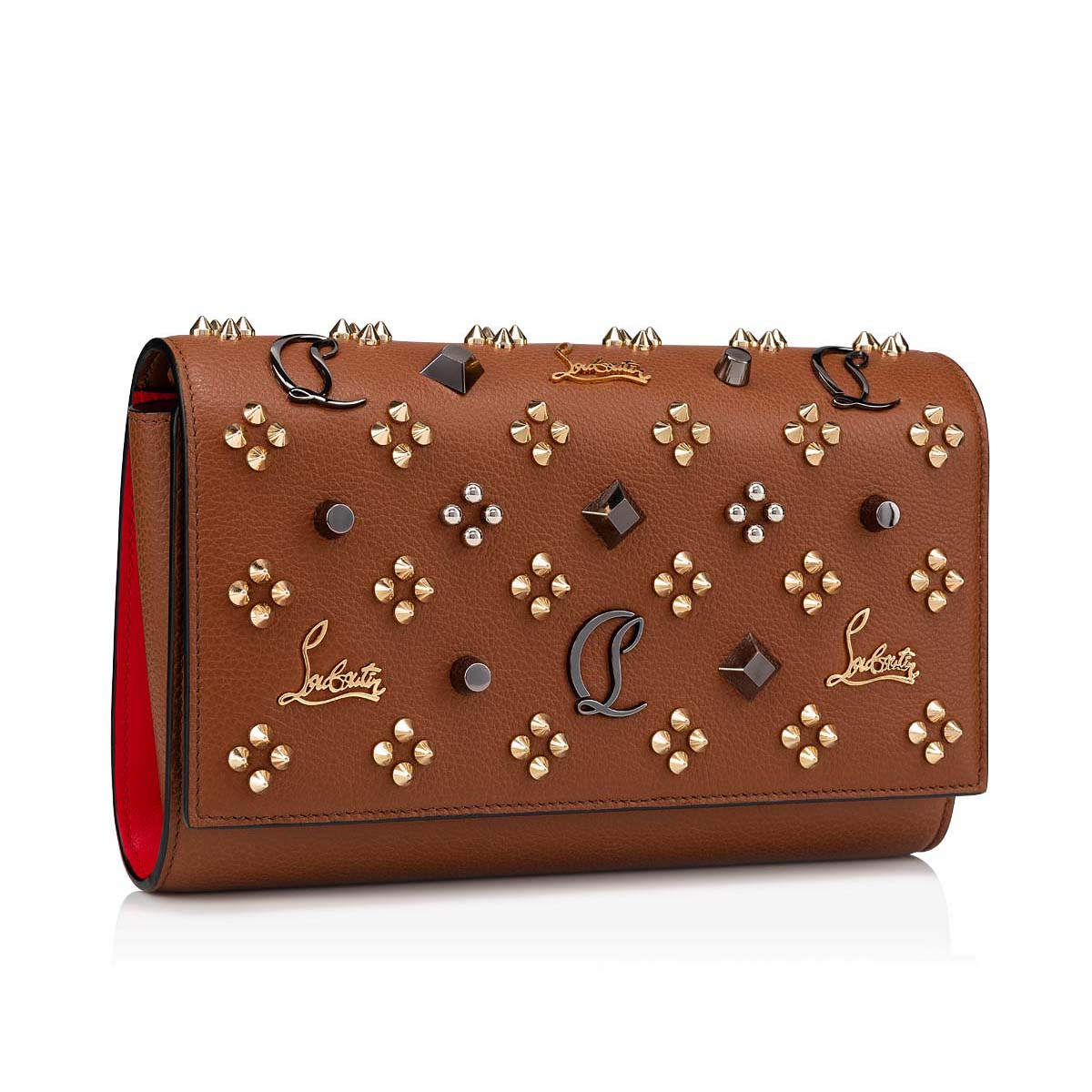 Brown Women's Christian Louboutin Paloma Clutch Cross-body Bags | 6w0KMKPc