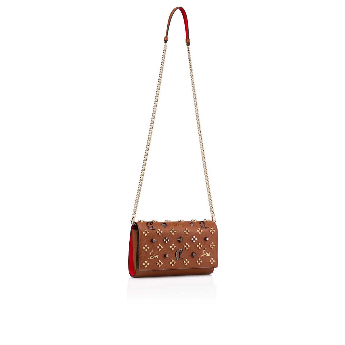 Brown Women's Christian Louboutin Paloma Clutch Cross-body Bags | 6w0KMKPc