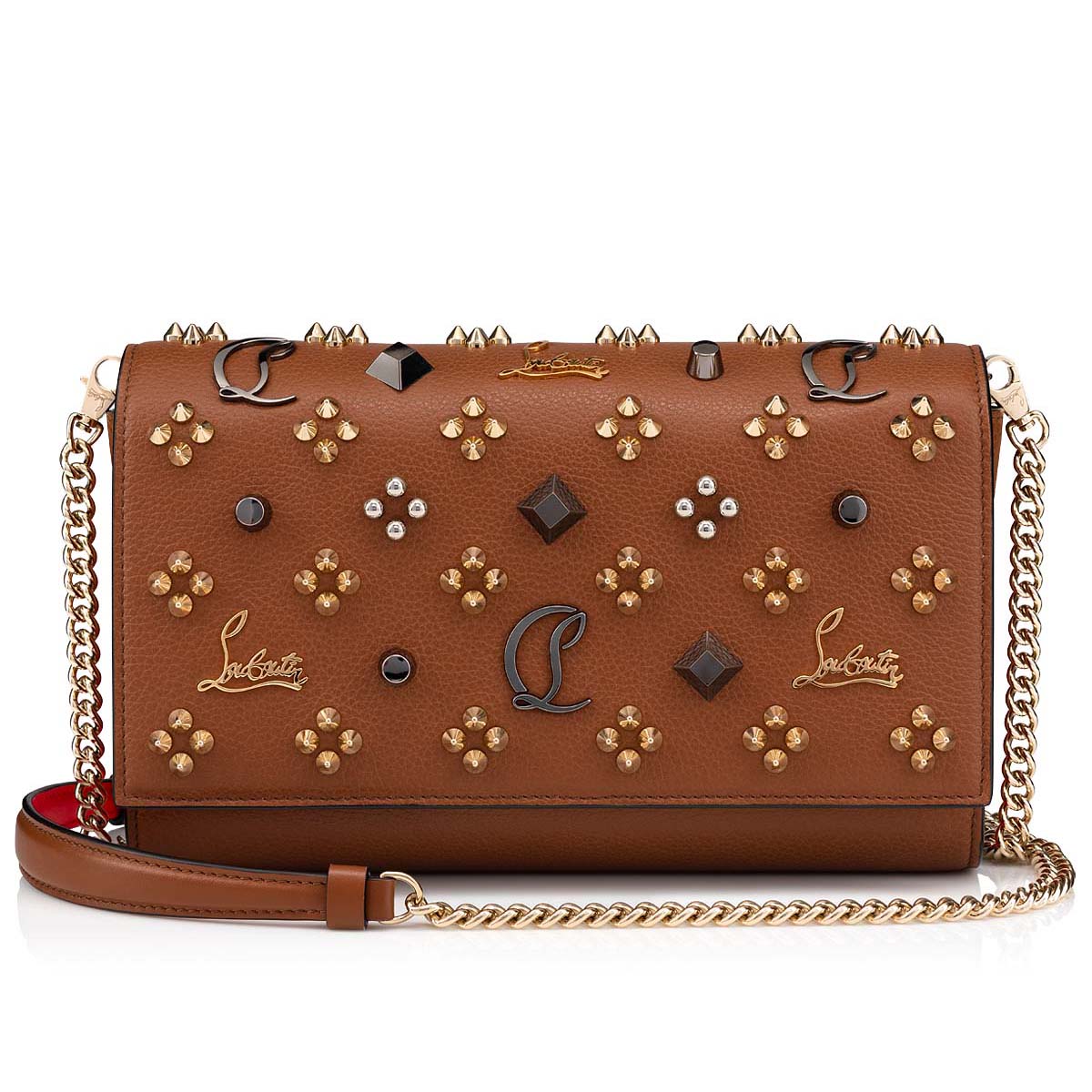 Brown Women\'s Christian Louboutin Paloma Clutch Cross-body Bags | 6w0KMKPc