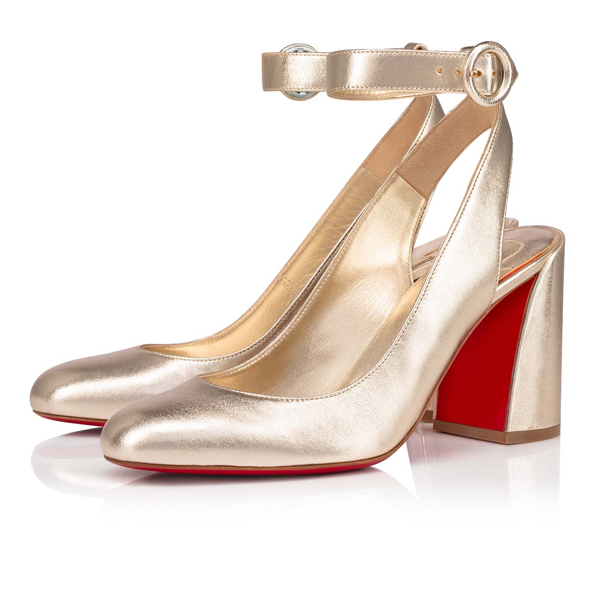 Gold Women\'s Christian Louboutin Miss Sab Sling Heels | jHs7is2N