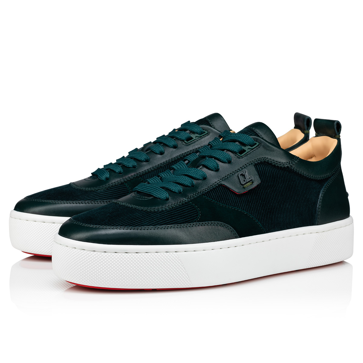 Green Men\'s Christian Louboutin Happyrui Low Top Sneakers | UtkrT0wz