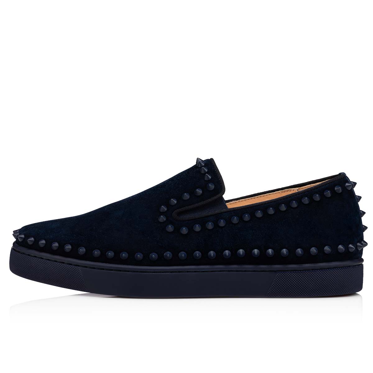 Navy Men's Christian Louboutin Pik Boat Low Top Sneakers | FbCJUx6A