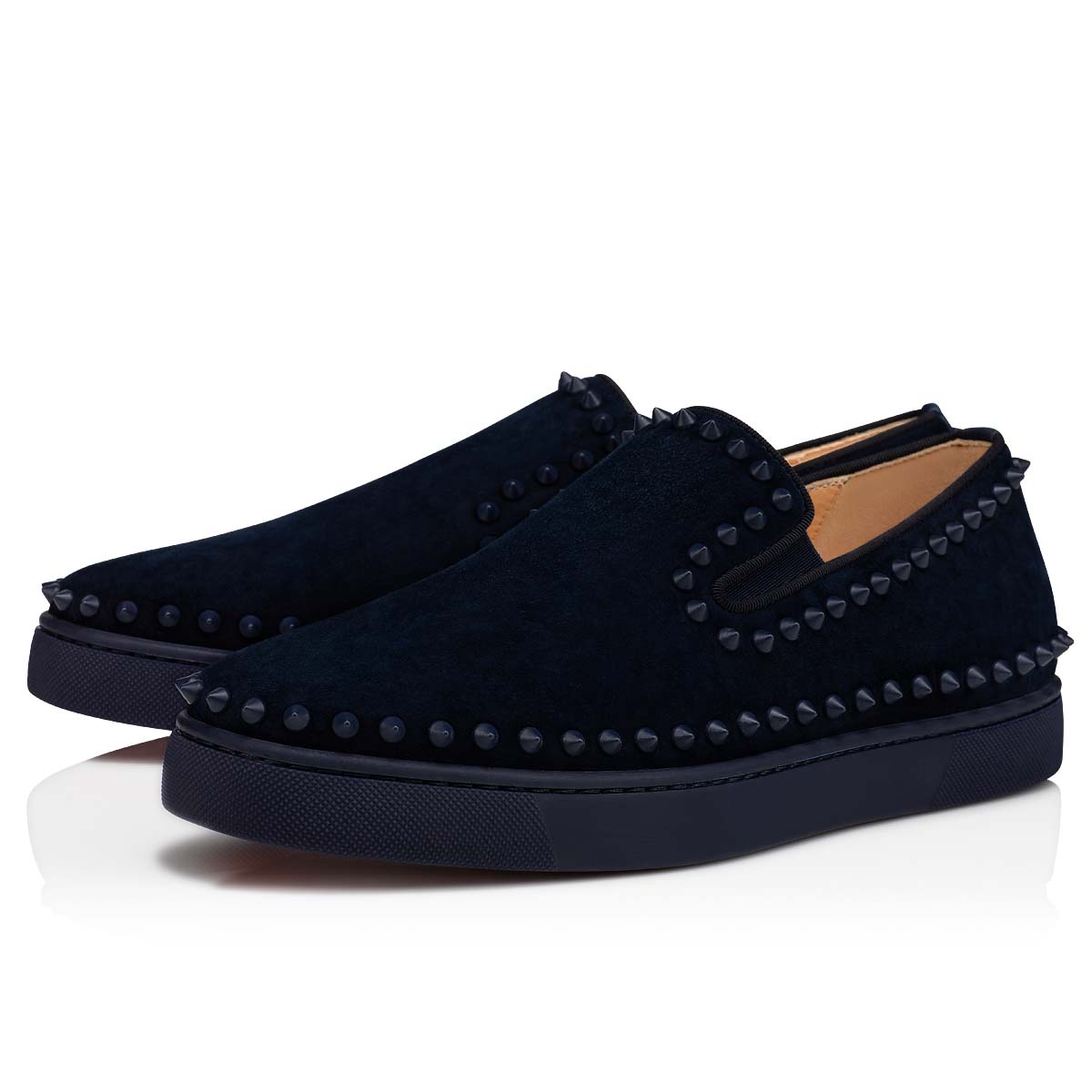 Navy Men\'s Christian Louboutin Pik Boat Low Top Sneakers | FbCJUx6A