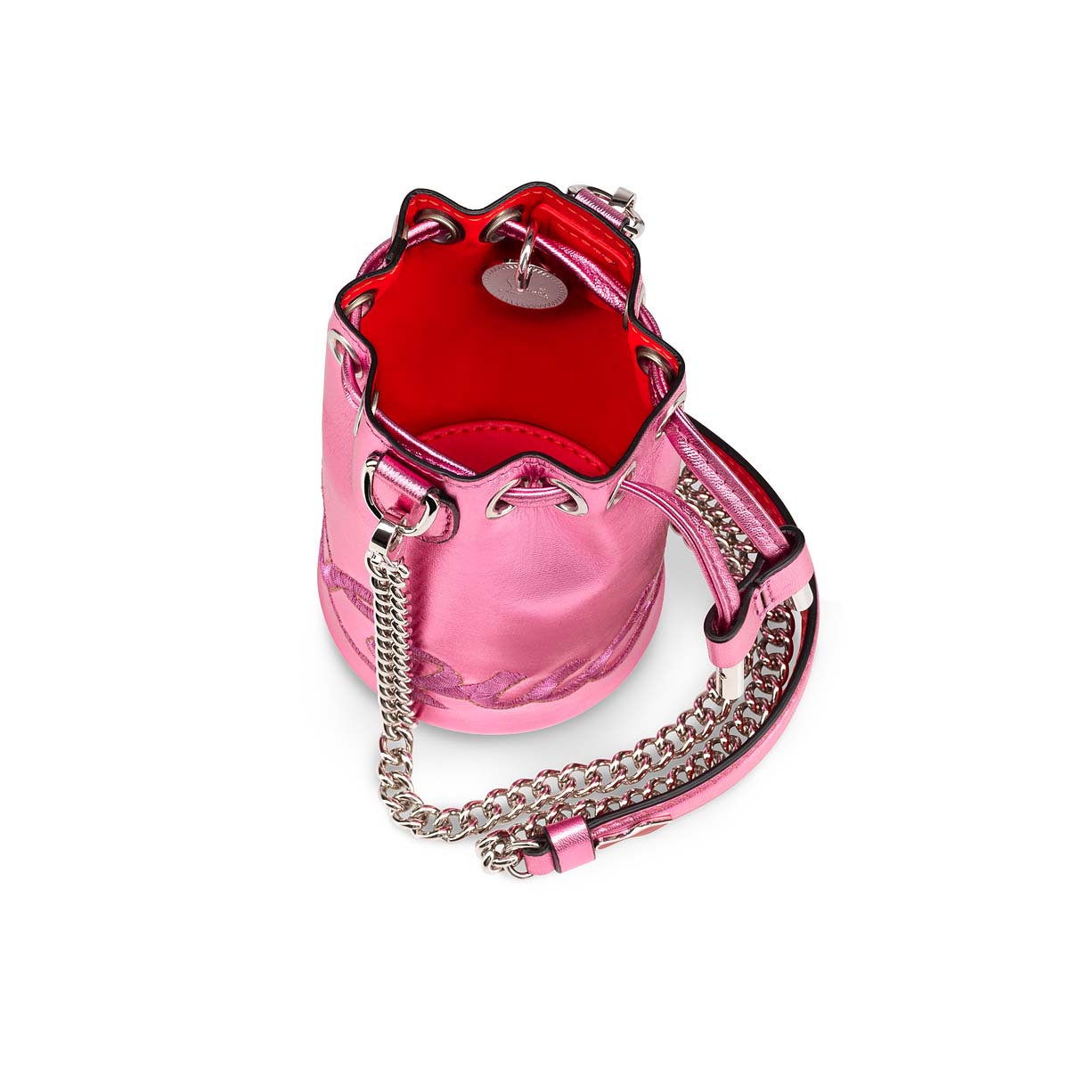 Pink Women's Christian Louboutin Marie Jane Bucket Mini Evening Bags | G5F3nejd