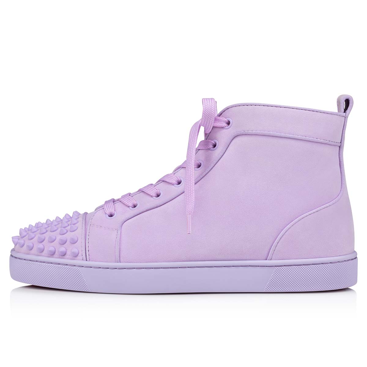 Purple Men's Christian Louboutin Lou Spikes High Top Sneakers | Wy9R26Hf