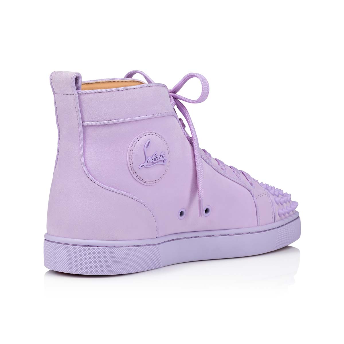 Purple Men's Christian Louboutin Lou Spikes High Top Sneakers | Wy9R26Hf