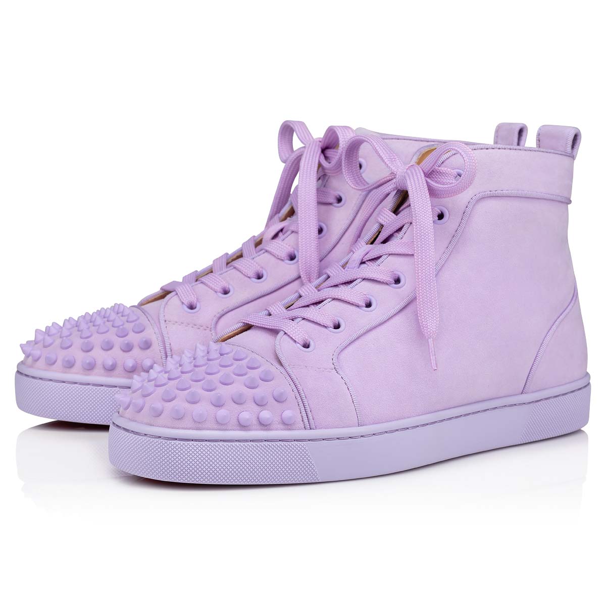 Purple Men\'s Christian Louboutin Lou Spikes High Top Sneakers | Wy9R26Hf