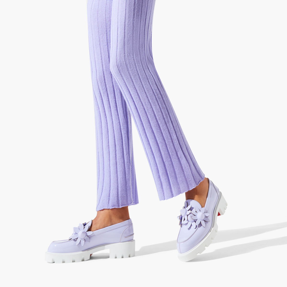 Purple Women's Christian Louboutin Daisy Spikes Moc Flats | yKkTouEN