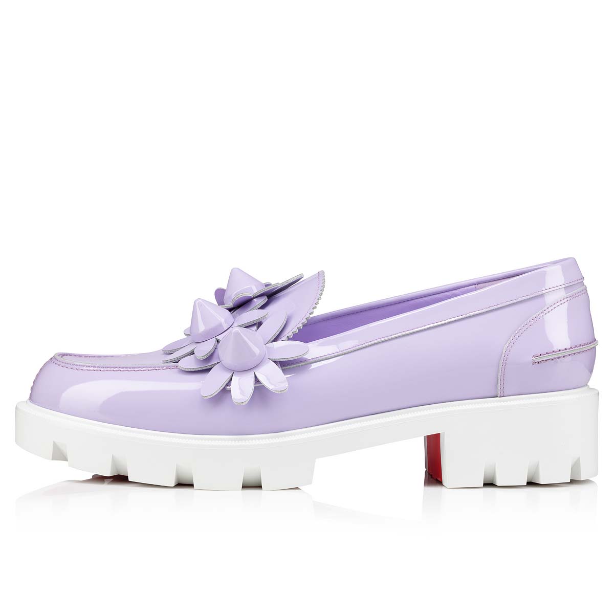 Purple Women's Christian Louboutin Daisy Spikes Moc Flats | yKkTouEN