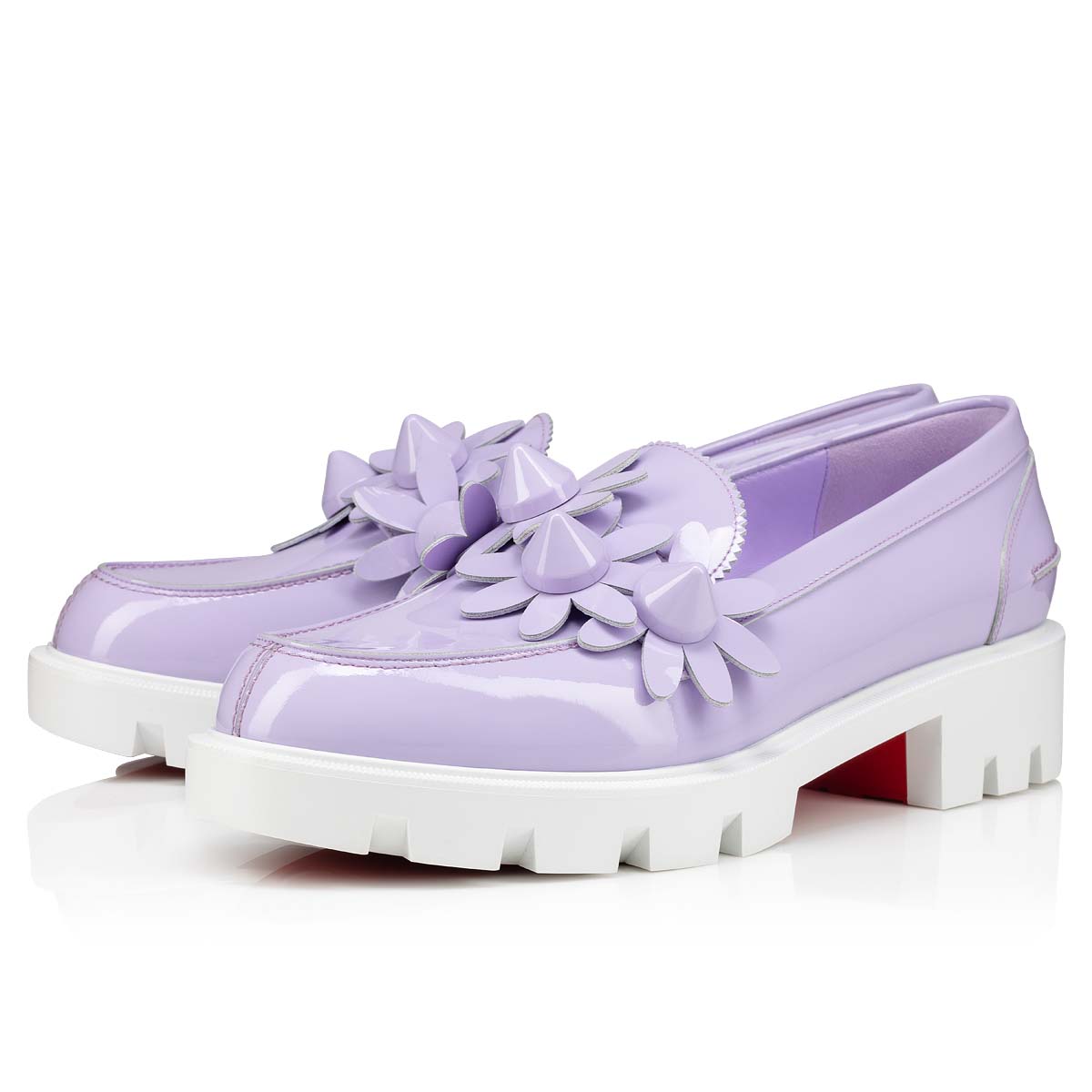 Purple Women\'s Christian Louboutin Daisy Spikes Moc Flats | yKkTouEN