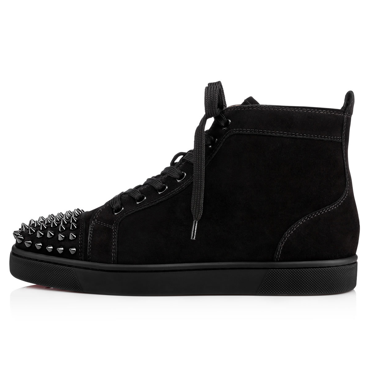 Red Men's Christian Louboutin Lou Spikes High Top Sneakers | FgleCk5X