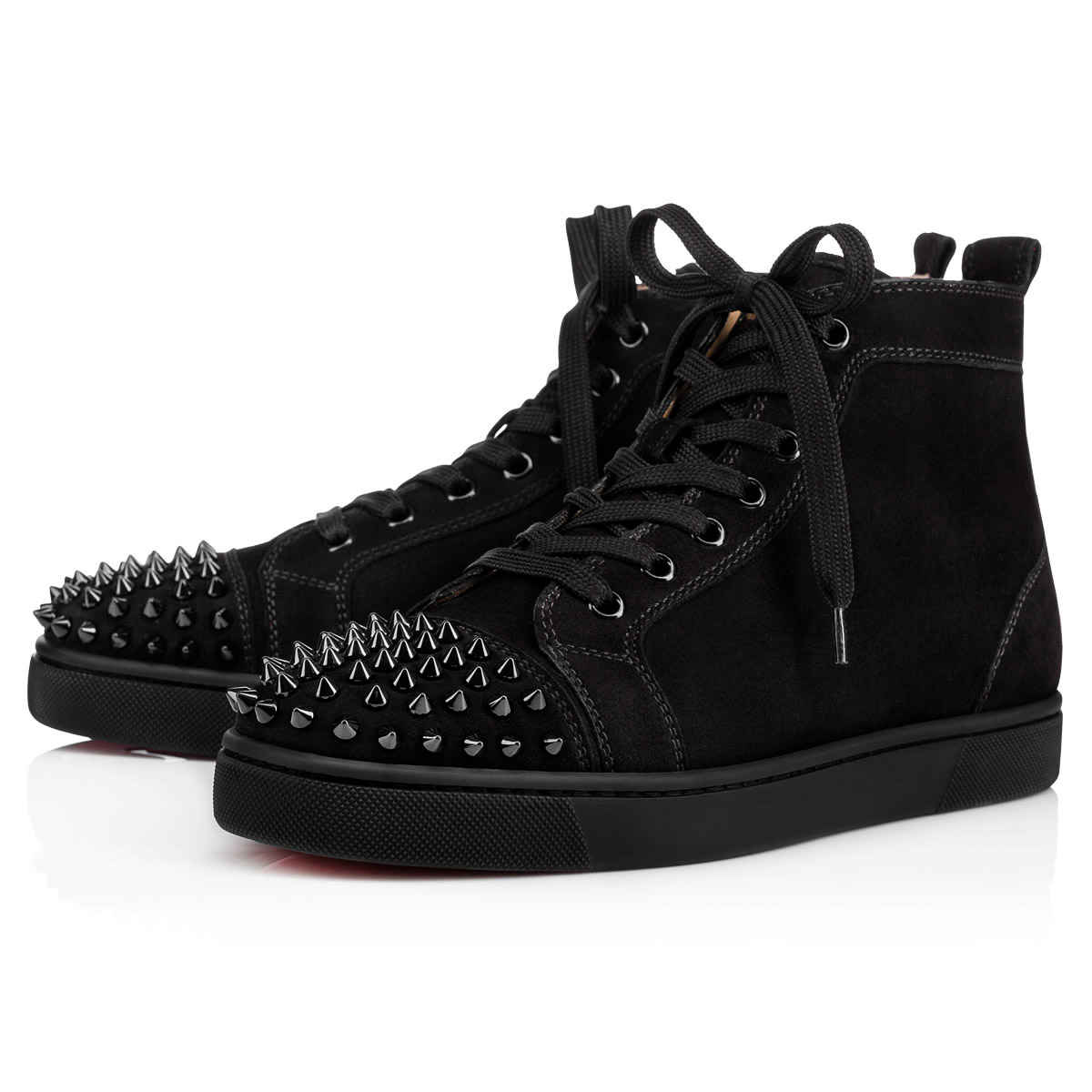 Red Men\'s Christian Louboutin Lou Spikes High Top Sneakers | FgleCk5X